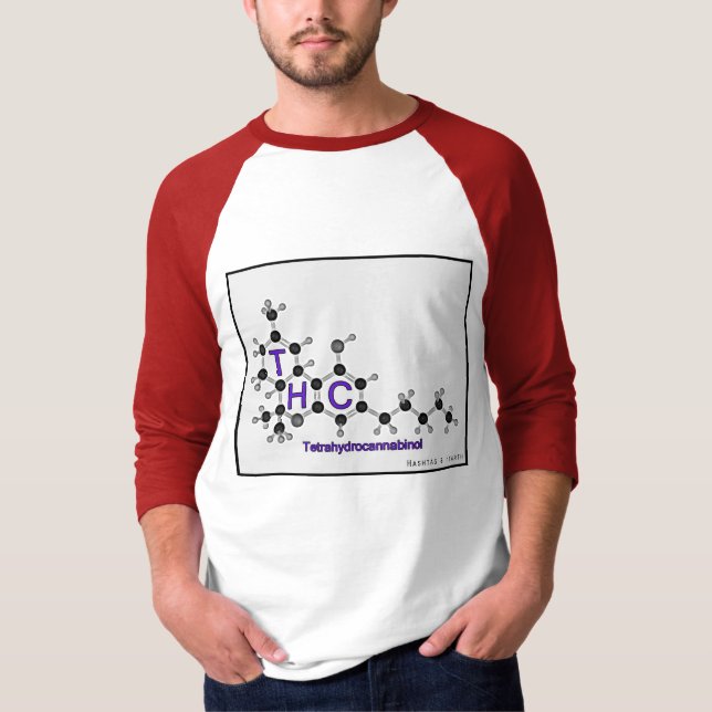 #HASH Sammlung Tetrahydrocannabinol THC Raglan T-Shirt (Vorderseite)