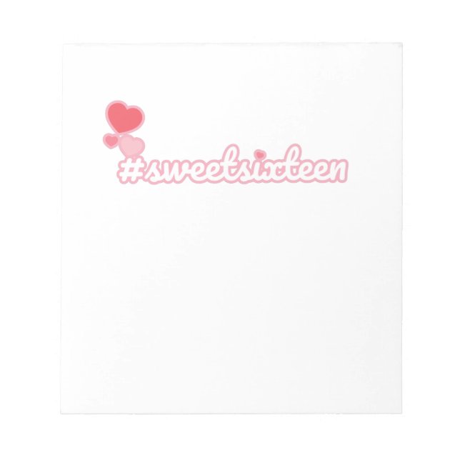 Hashtag 16 . Geburtstag Notizblock (Vorderseite)