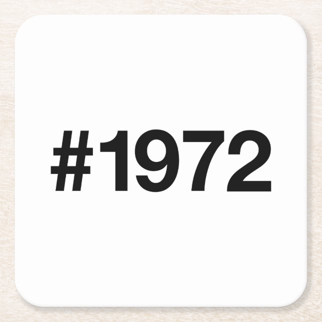 Hashtag 1972 53 Jahre Geburtstag Rechteckiger Pappuntersetzer (Vorderseite)