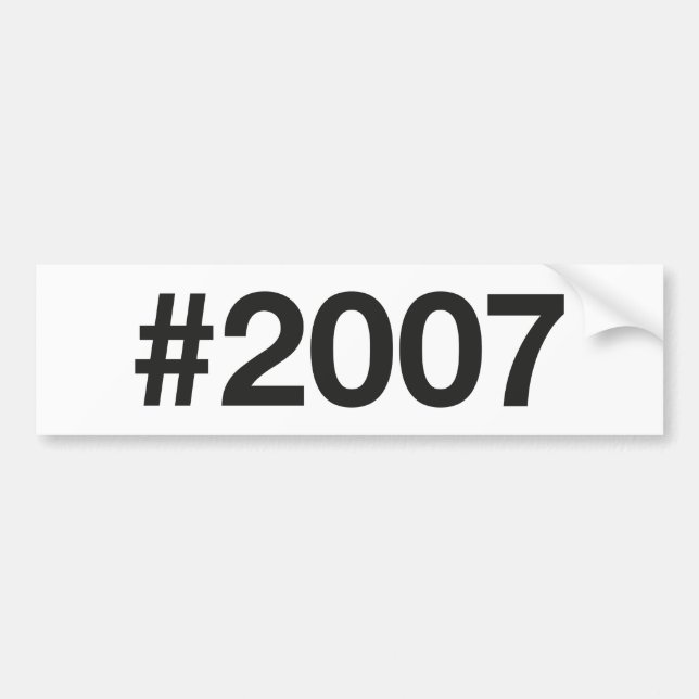 Hashtag 2007 18 Geburtstag Autoaufkleber (Vorne)