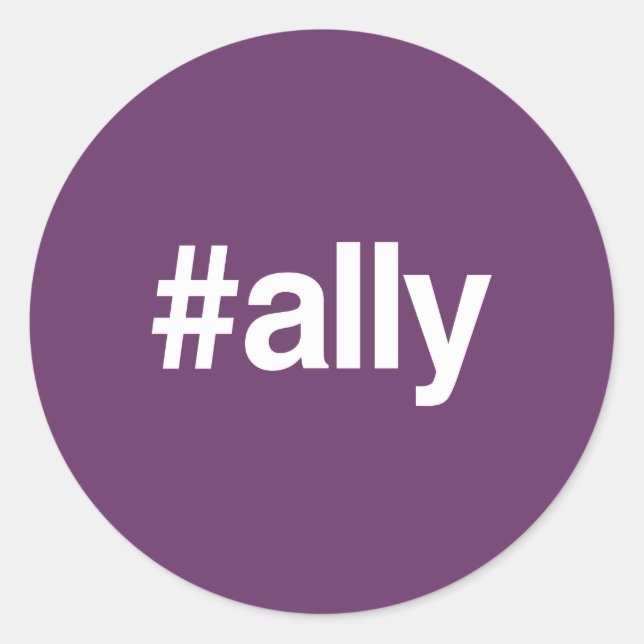HASHTAG ALLY RUNDER AUFKLEBER (Vorderseite)