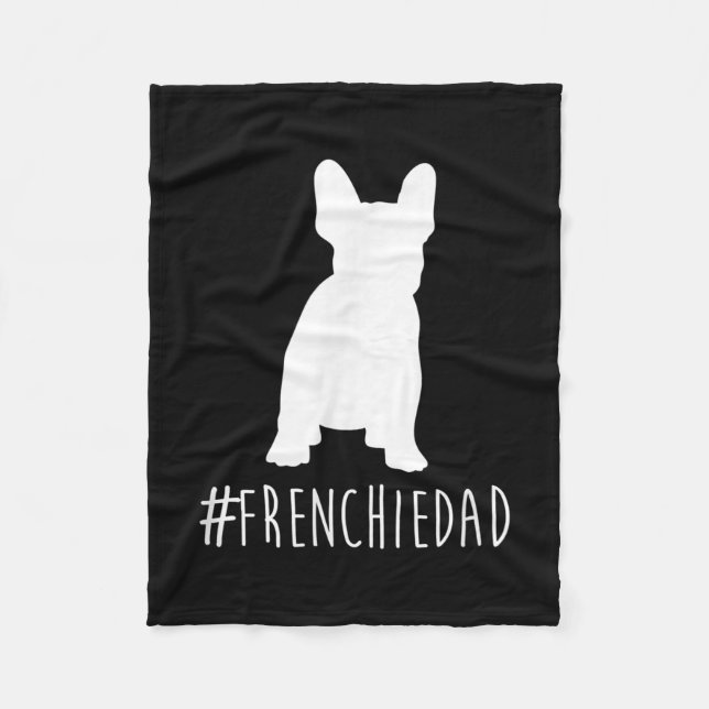 hashtag frenchdad Französisch Bulldogge Papa Fleecedecke (Vorderseite)