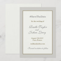 Hashtag Gold Graue Elfenbein Ankündigung Datum fre