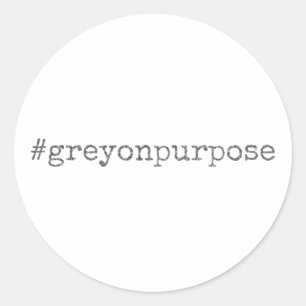 Hashtag Grau auf Purpose Silver Glitzer Runder Aufkleber