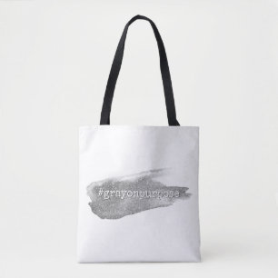 Hashtag Grau mit Absicht Silber Glitter Pinselstri Tasche