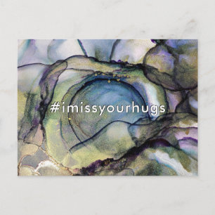 Hashtag ich vermisse Ihre Hugs Abstrakte Alkohol T Postkarte