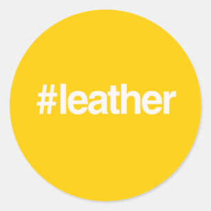 HASHTAG LEATHER RUNDER AUFKLEBER