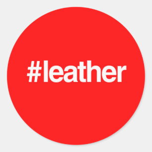 HASHTAG LEATHER RUNDER AUFKLEBER