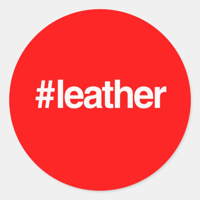 HASHTAG LEATHER RUNDER AUFKLEBER (Vorderseite)