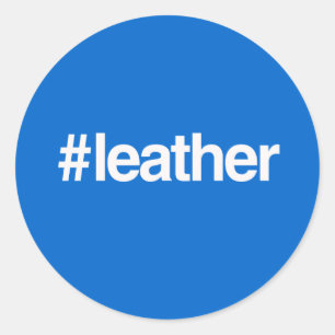 HASHTAG LEATHER RUNDER AUFKLEBER