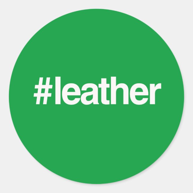 HASHTAG LEDER RUNDER AUFKLEBER (Vorderseite)