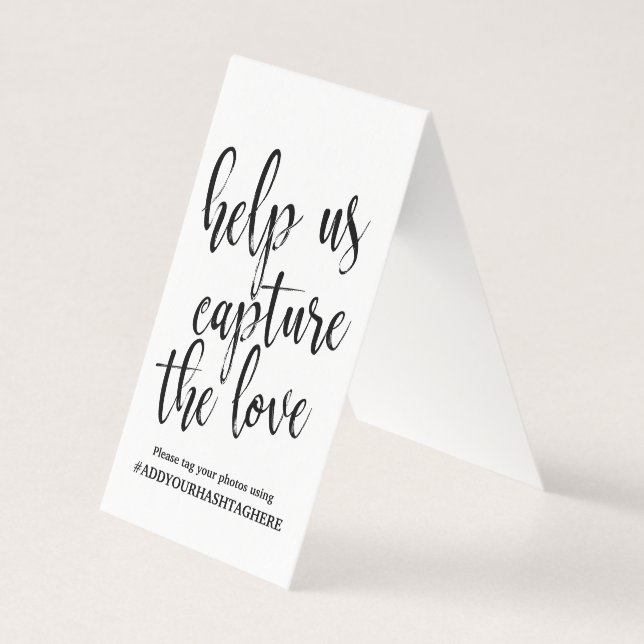 Hashtag mariage Calligraphie noir et blanc (Front)