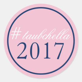 Hashtag mariage Favor Sticker rose/marine