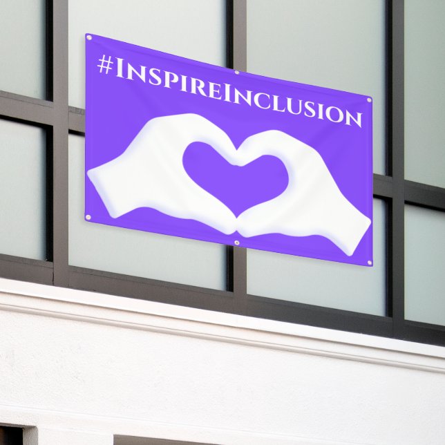 Hashtag-März "inspirier Inclusion" 8 Frauentag 202 Banner (Äußeres Gebäude)