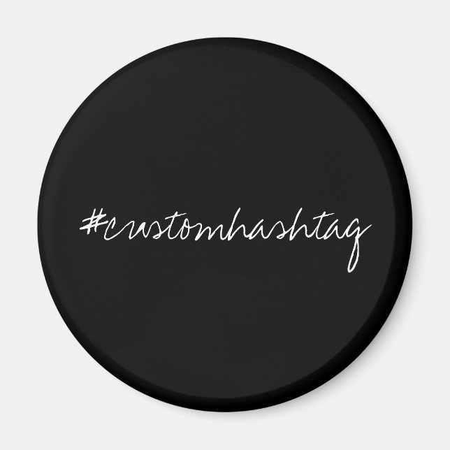Hashtag Modern Stylish Go Viral Black Script Magnet (Vorne)