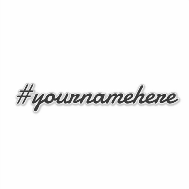 Hashtag # | Moderne Minimalistische Medien Aufkleber (Vorderseite)
