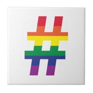 Hashtag, Regenbogenflagge Fliese