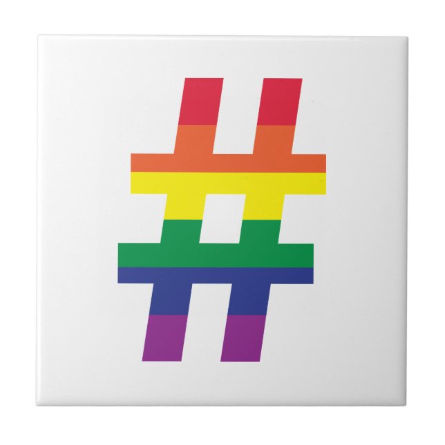 Hashtag, Regenbogenflagge Fliese (Vorderseite)