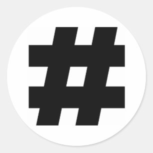# Hashtag Runder Aufkleber