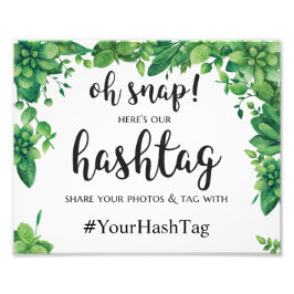 Hashtag-Schild Grüne Instraktion Sommer Hochzeitpl Fotodruck