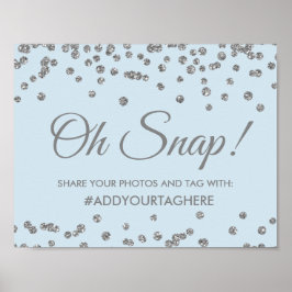 Hashtag Signieren Silver Imitats Glitzer Confetti  Poster