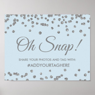Hashtag Signieren Silver Imitats Glitzer Confetti Poster