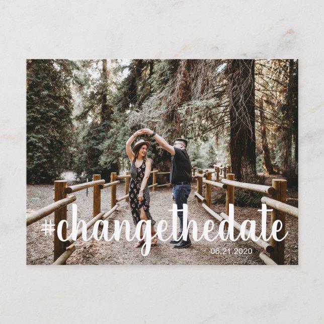 Hashtag-Skript-Foto Ändern des Datums Postkarte (Vorderseite)