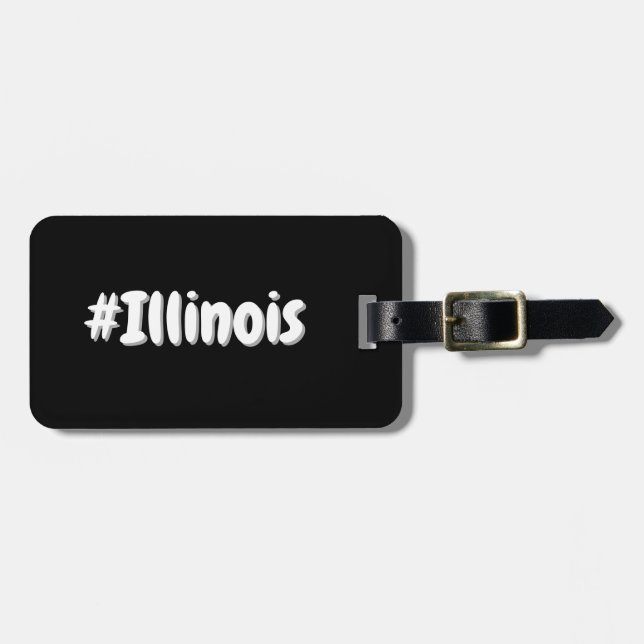Hashtag Staat von Illinois IL Gepäckanhänger (Vorderseite horizontal)