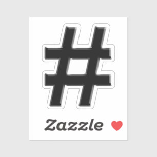 Hashtag Symbol Aufkleber