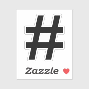 Hashtag Symbol Aufkleber