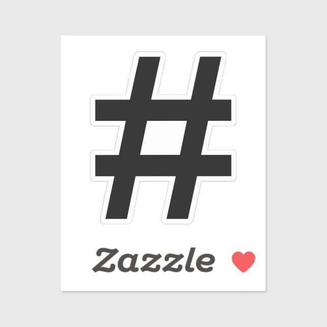 Hashtag Symbol Aufkleber (Blatt)