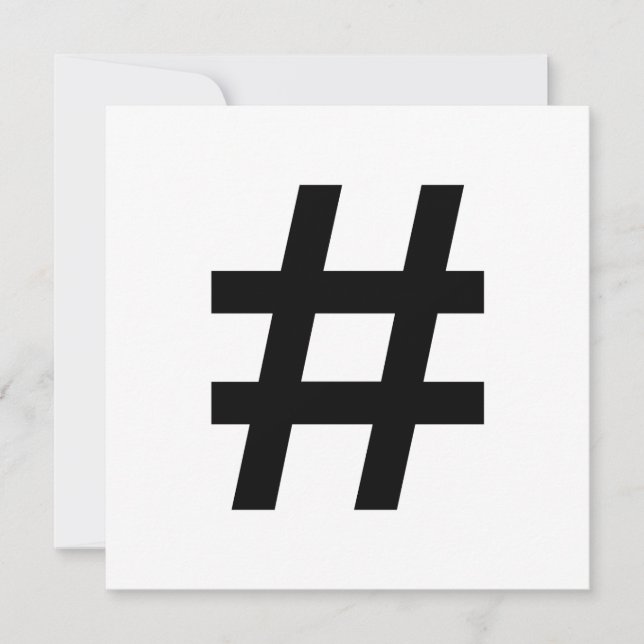 #HASHTAG - Symbol für den Schwarzen Hash-Tag Einladung (Vorderseite)