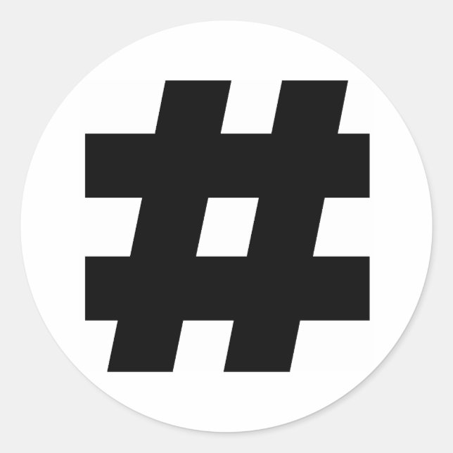# Hashtag Symbol Number Sign Pol Key Tag Runder Aufkleber (Vorderseite)