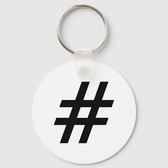 Hashtag-Textsymbol-Hashtag Schlüsselanhänger (Vorderseite)