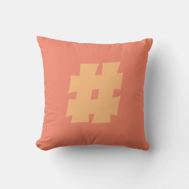 Hashtag Throw Kissen (Vorderseite)
