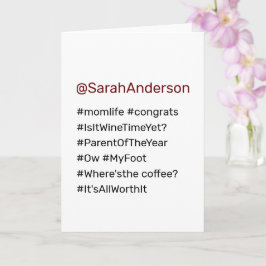 Hashtags lustige Eltern Mama Glückwünsche Karte