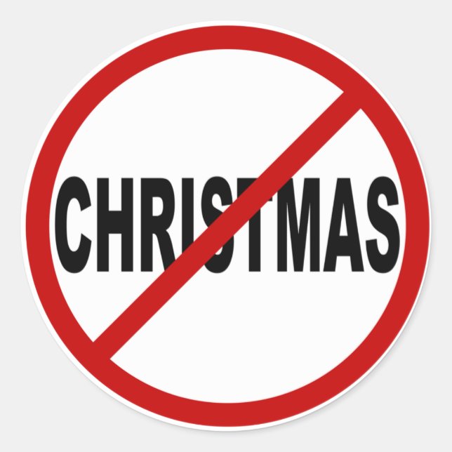 Hass Christma / Keine Weihnachtsunterschrift Runder Aufkleber (Vorderseite)