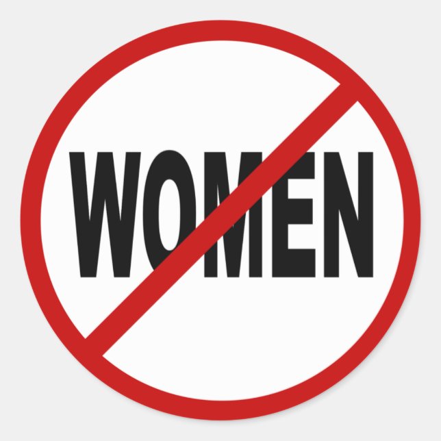 Hass Frauen/Keine Frauen Zulässige Unterschrift Runder Aufkleber (Vorderseite)