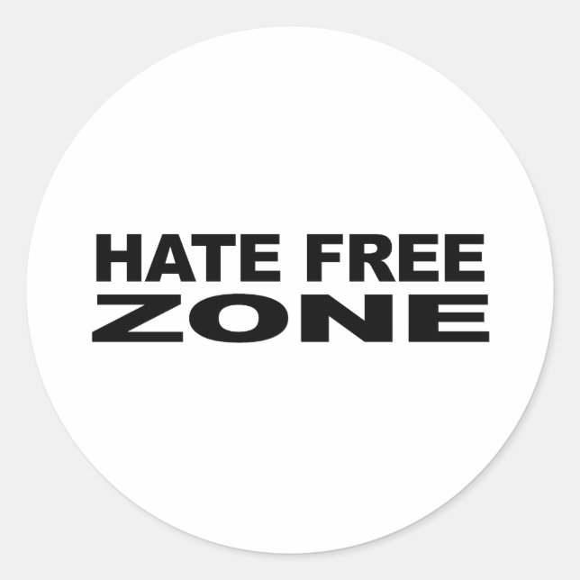 Hass-Freie Zone 2 Runder Aufkleber (Vorderseite)