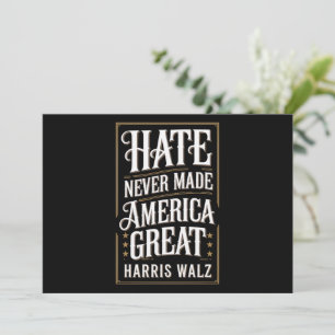 Hass hat Amerika niemals groß gemacht Kamala Harri Einladung