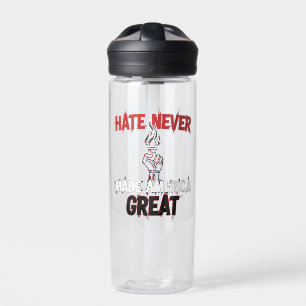 Hass hat Amerika niemals groß gemacht Patriotische Trinkflasche