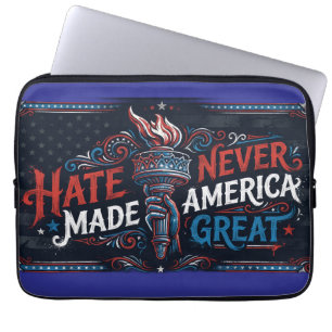Hass hat Amerika niemals groß gemacht Vintage-Patr Laptopschutzhülle