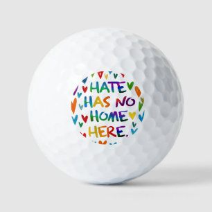 Hass hat hier keinen Platz - Farbige Herz Aussage  Golfball