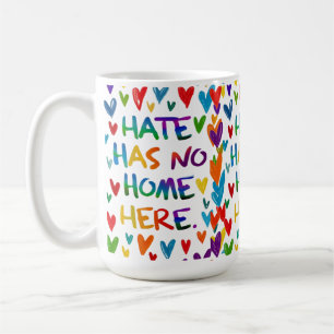 Hass hat hier keinen Platz - Farbige Herz Aussage Kaffeetasse
