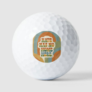 Hass hat hier keinen Platz Retro Regenbogen  Golfball