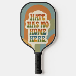 Hass hat hier keinen Platz Retro Regenbogen Pickleball Schläger