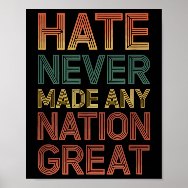 Hass hat nie einen Nation großen Anti Trump gemach Poster (Vorne)