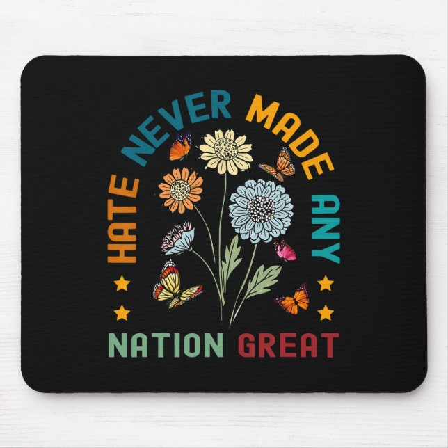 Hass hat niemals einen großen, blumengeschmückten  mousepad (Vorne)