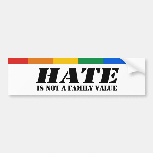 Hass ist nicht ein Familienwert Autoaufkleber (Vorne)