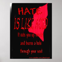 Hass ist wie saures Blutplakat